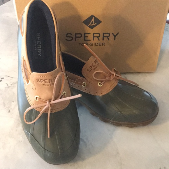 Sperry Shoes - 🆕Sperry Syren One-Eye Rain Shoe Olive/Tan Size 7.5